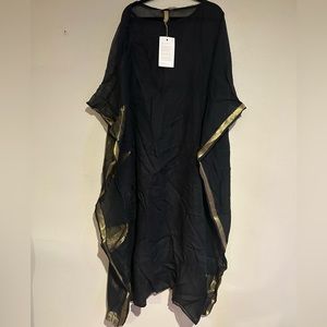 Two Black Caftan Gold metallic trim